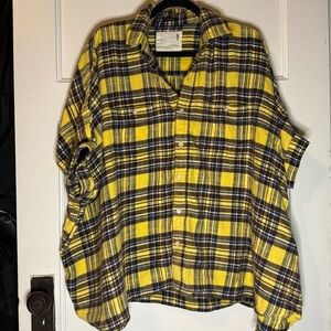 R13 Plaid Oversized Boxy Shirt Plaid